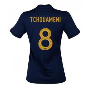 Frankrike Aurelien Tchouameni #8 kläder Kvinnor VM 2022 Hemmatröja Kortärmad